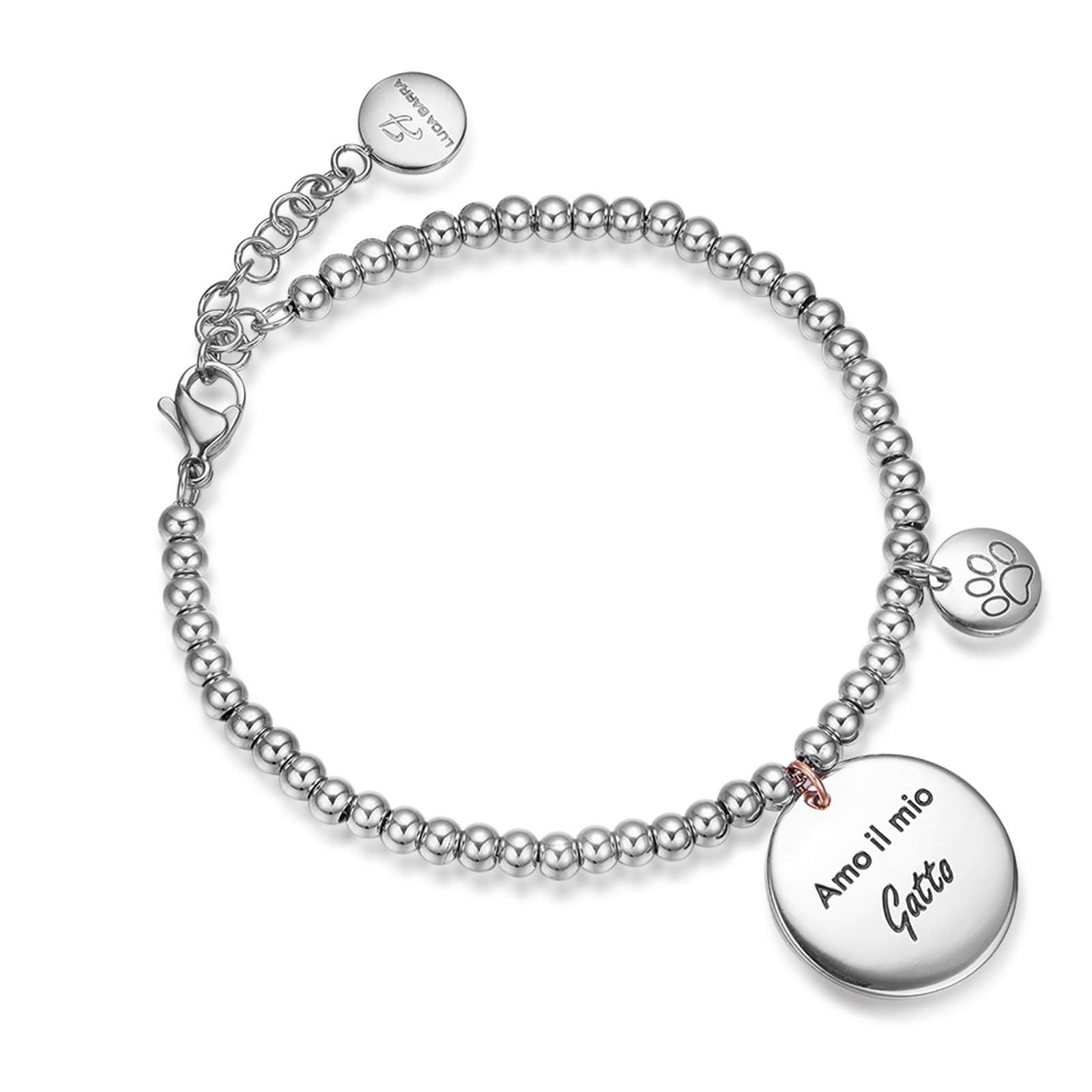 BRACCIALE DA DONNA LUCA BARRA SCRIPT ACCIAIO LB BK1523