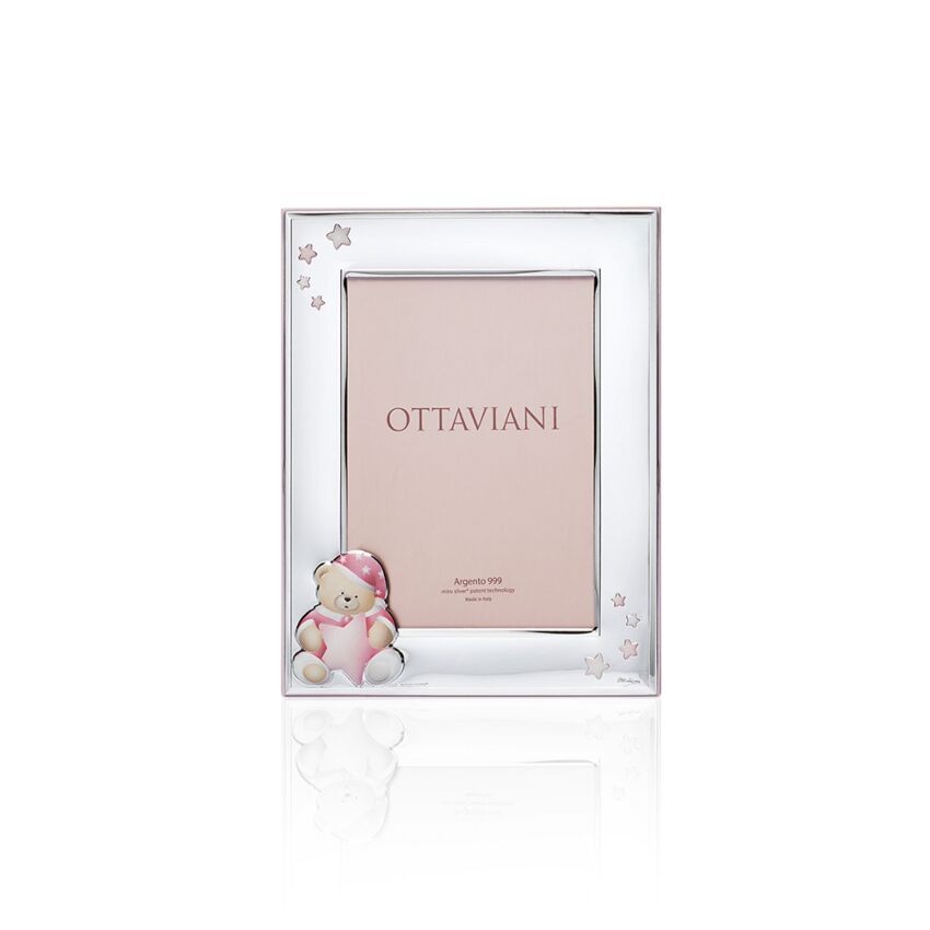 Ottaviani Portafoto Bimbo Orsetto Argento - Cornice 9x13 Cm Per Neonati