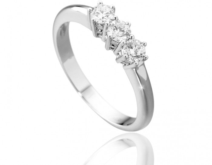 Anello Trilogy da Donna Nardelli Oro Bianco Ct 0.36