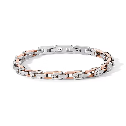 Bracciale da Uomo in Acciaio, Pvd Blu e Rosè Comete COM UBR1310
