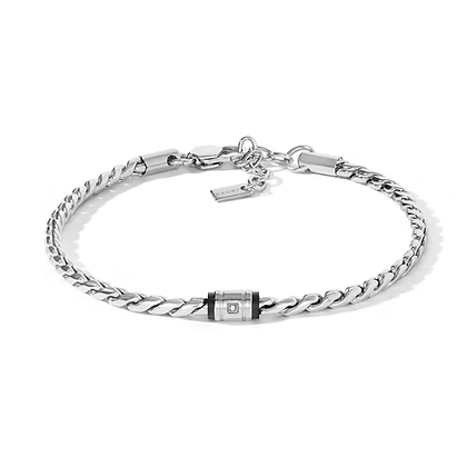 Bracciale da Uomo in Acciaio con PVD nero e Diamante Bianco Comete COM UBR1320