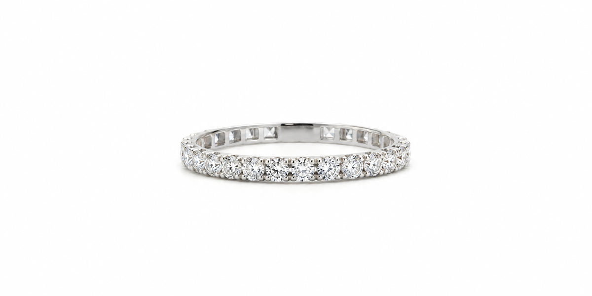 Tiziano TIZ ANVER 058 White Gold Eternity Ring with 0.58ct Brown Diamonds