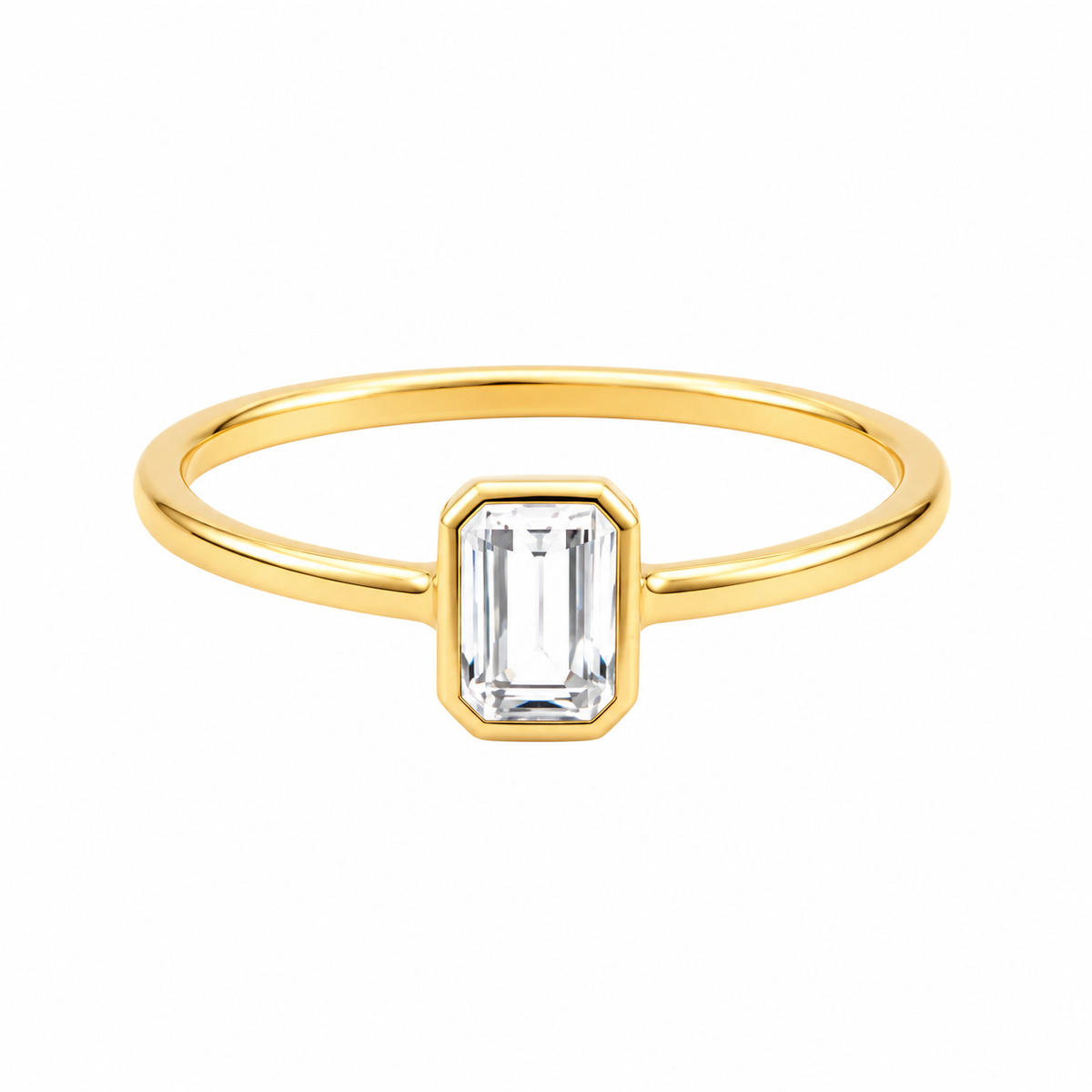 Anello da Donna Solitario Emerald Cut in Argento 925 Rue de Mille RDM AN-040 M1 AU