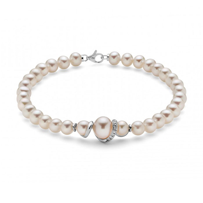 Bracciale da Donna Miluna Filo di Perle in Oro e Diamanti Miluna MIL PBR3042V