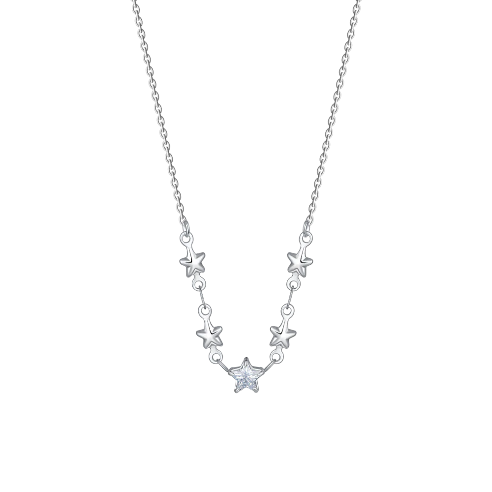 COLLANA IN ACCIAIO CON STELLE E ZIRCONI LUCA BARRA LB CK2075