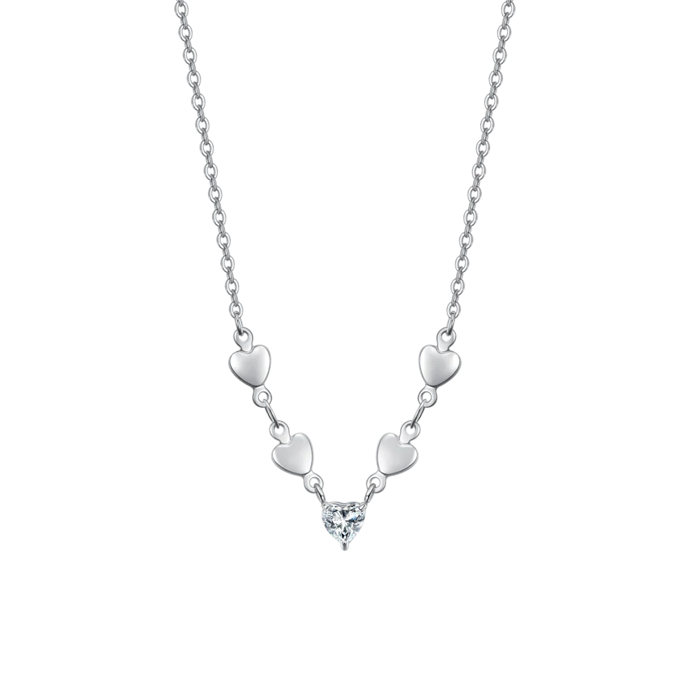COLLANA DONNA IN ACCIAIO CON CUORI E ZIRCONI LUCA BARRA LB CK2077