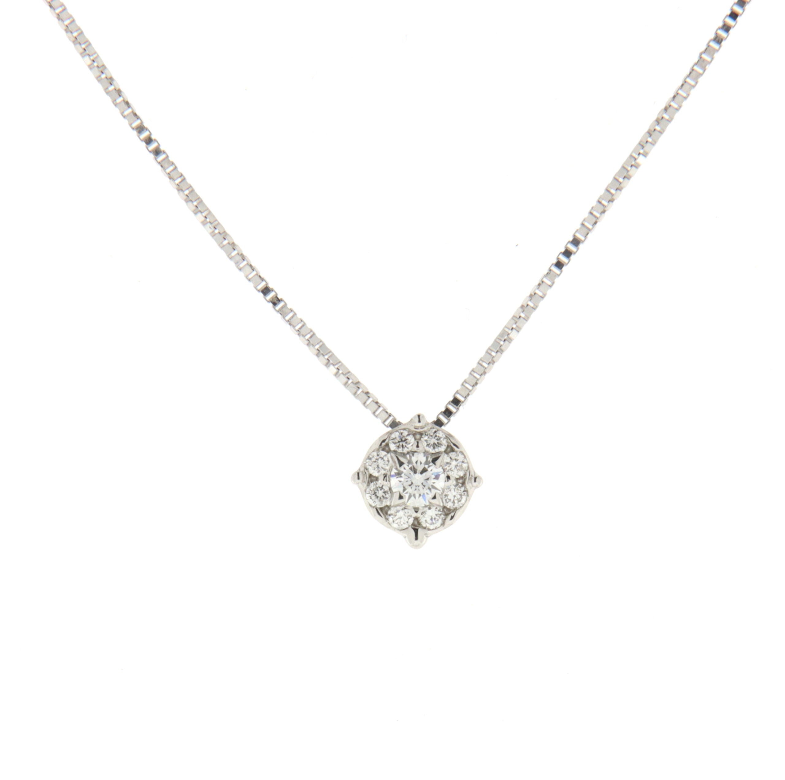 Collana da Donna Punto Luce Pavè in oro bianco e diamanti Davite&Delucchi DD CLN010777 OS