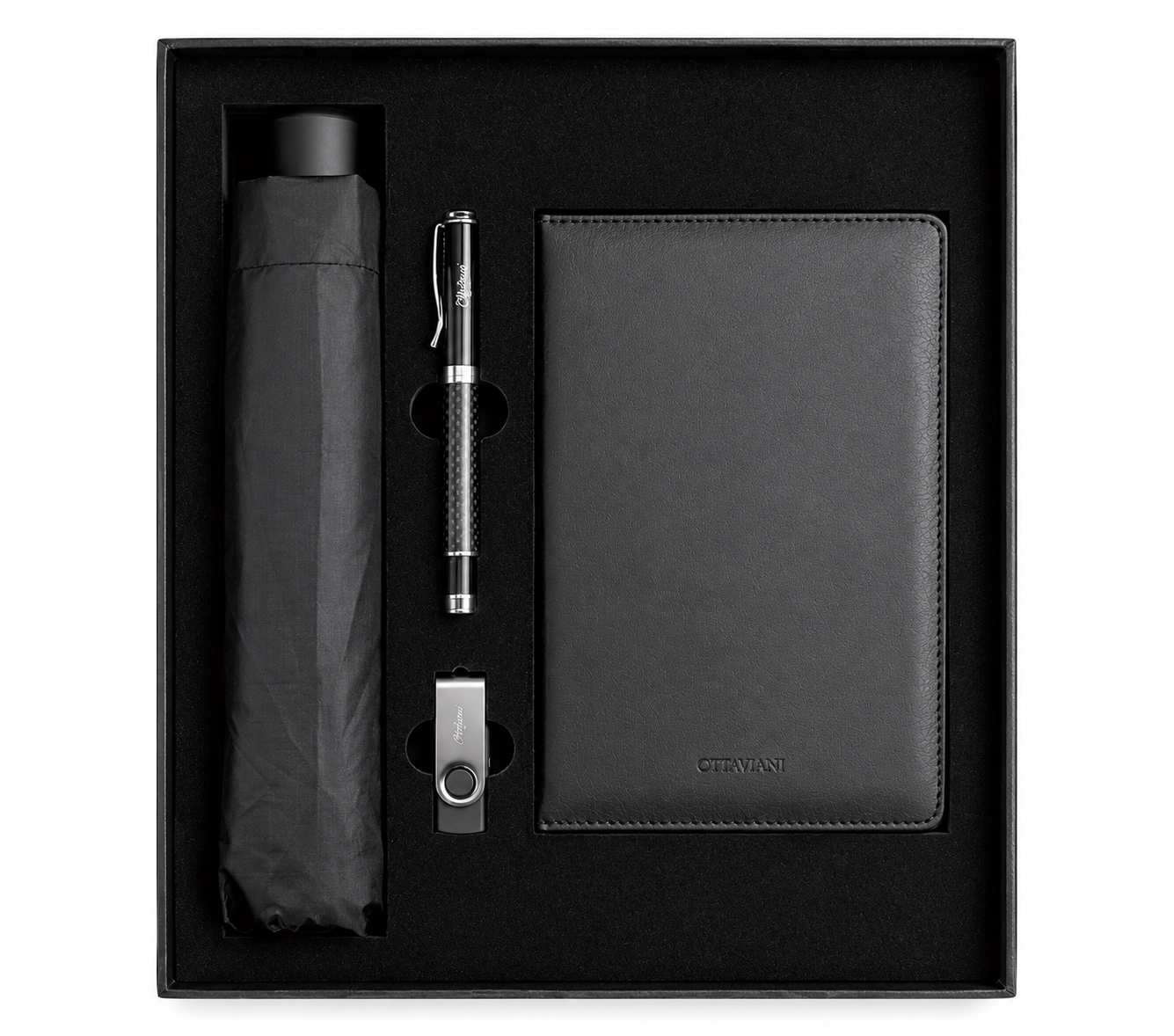 Set Regalo con taccuino, penna, chiavetta USB e ombrellino con custodia Ottaviani OTT 87660