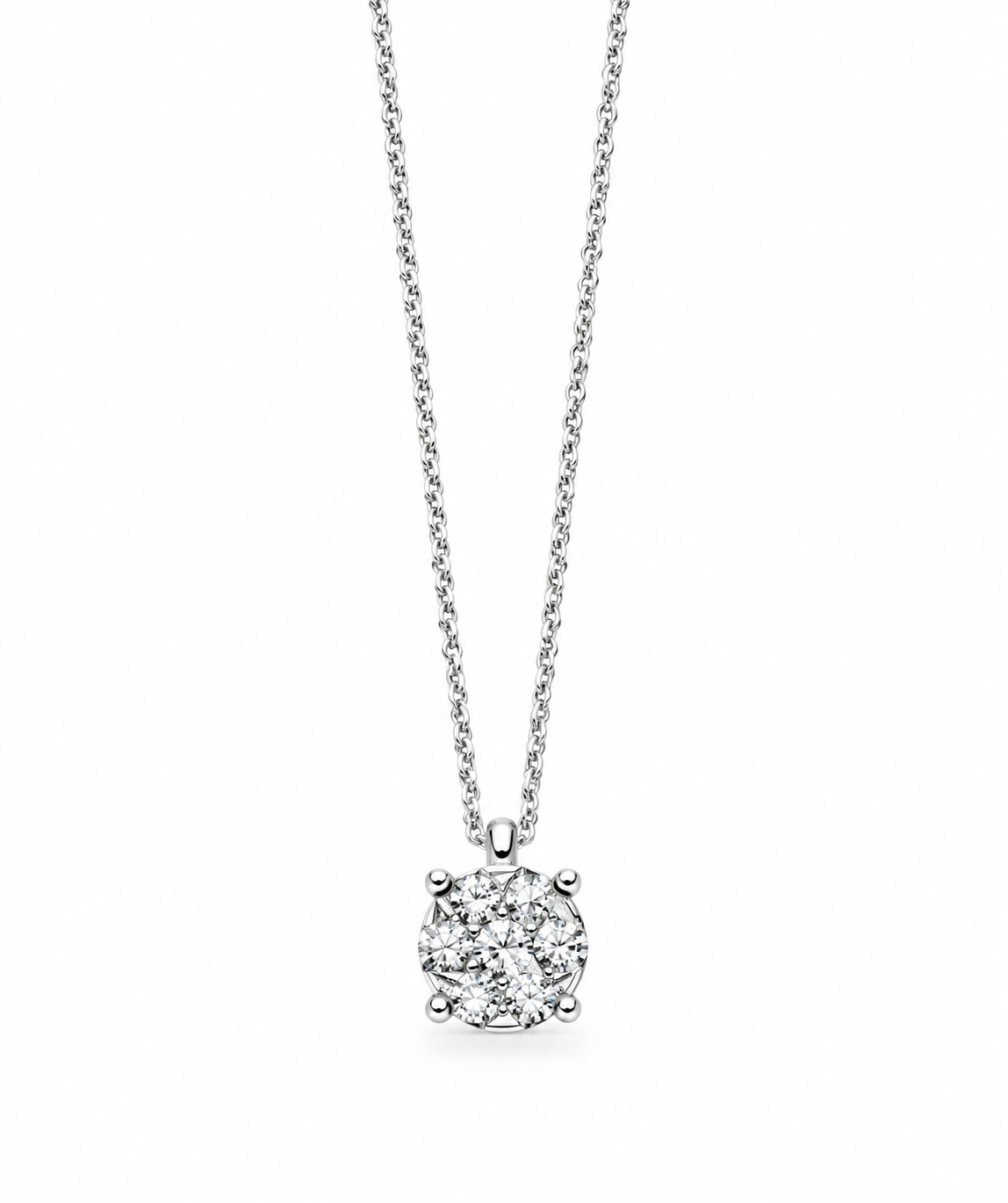 Miluna Women's Necklace with Drop Pendant Sky Gems in 9KT White Gold and Diamonds MIL CLD4695X