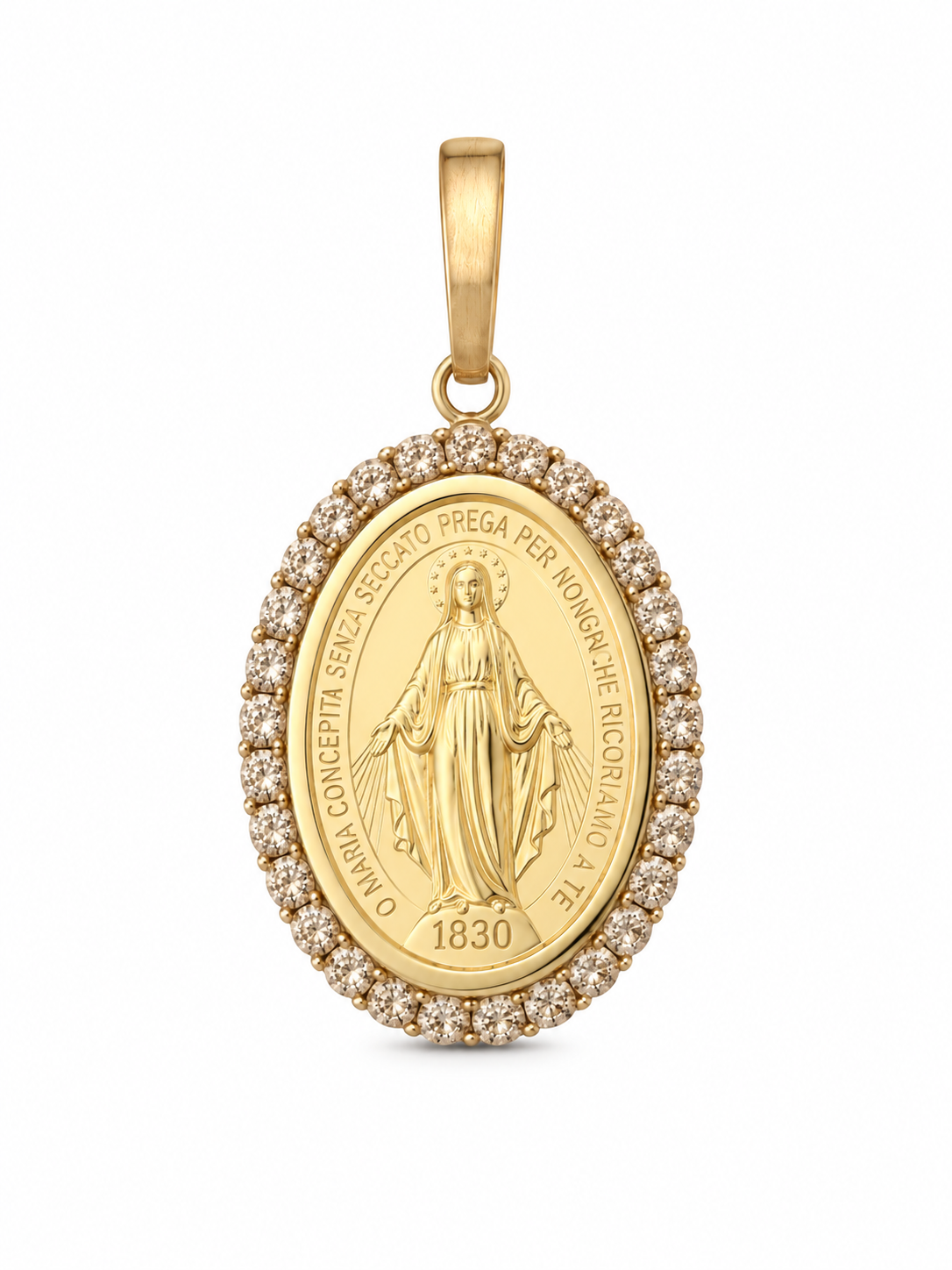 Ciondolo Unisex Madonna Miracolosa con Zirconi in Oro18Kt TIZIANO TIZ ORCND 03