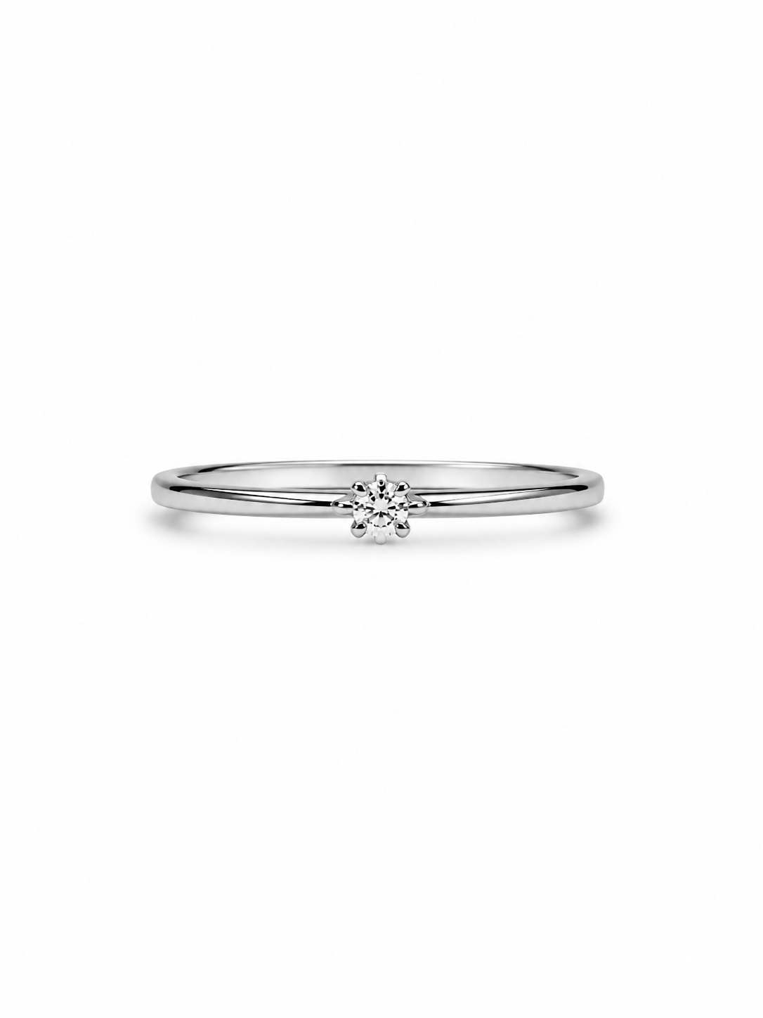 Anello Solitario da Donna Comete In Oro Bianco 18 Kt e Diamanti COM ANB1679