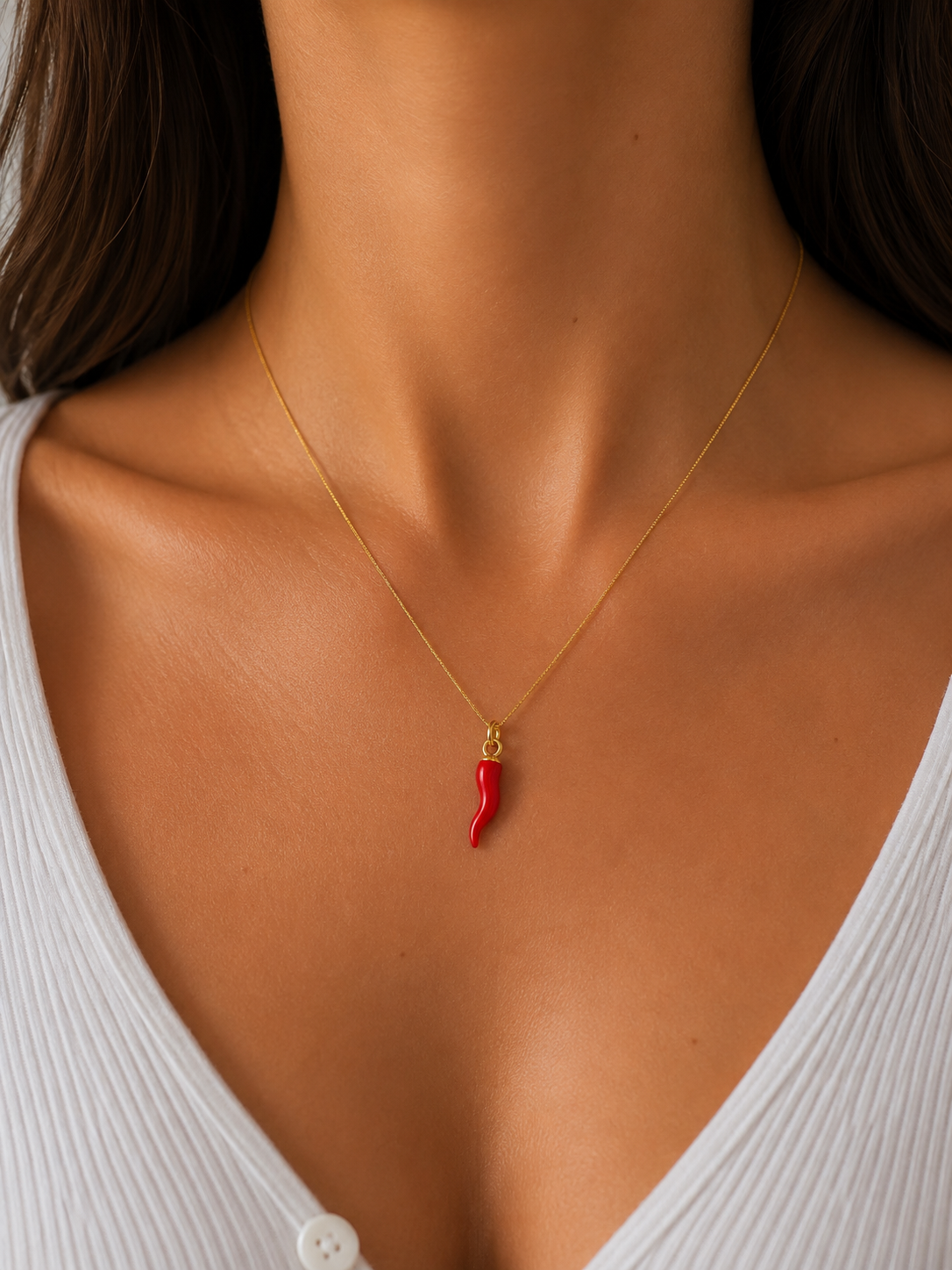 Charm Cornetto Rosso Portafortuna in oro 18Kt Unisex TIZIANO TIZ ORCORN 05