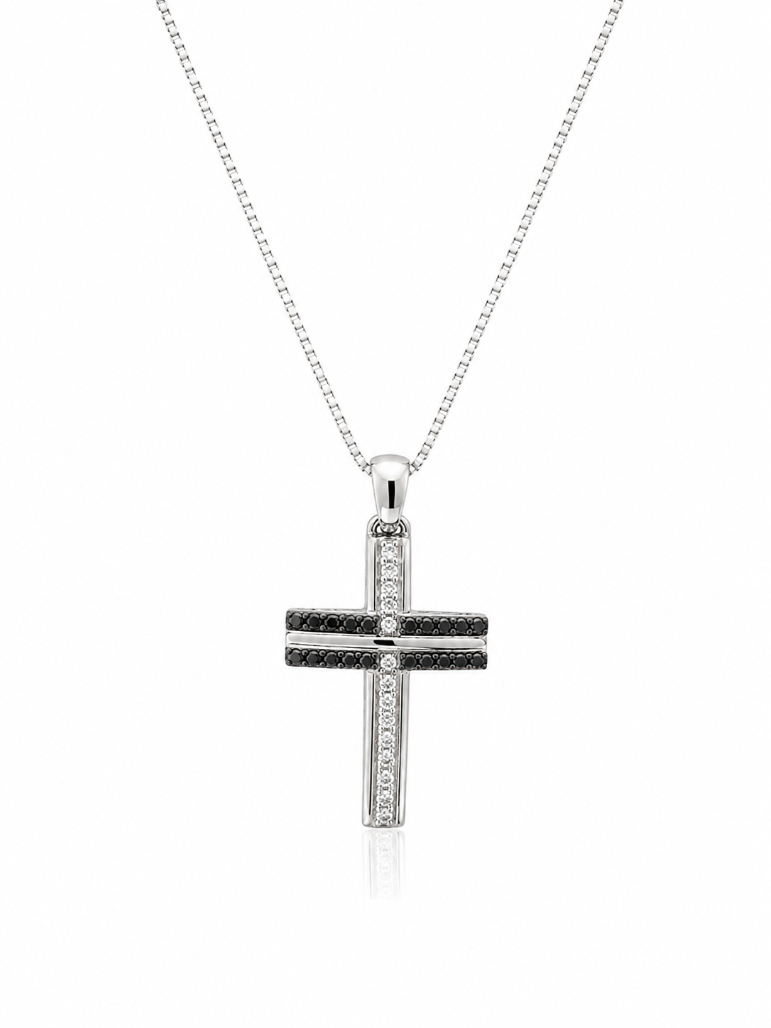 Collana con Croce da Uomo in oro bianco con Diamanti Davite & Delucchi DD CLU001265 BL2