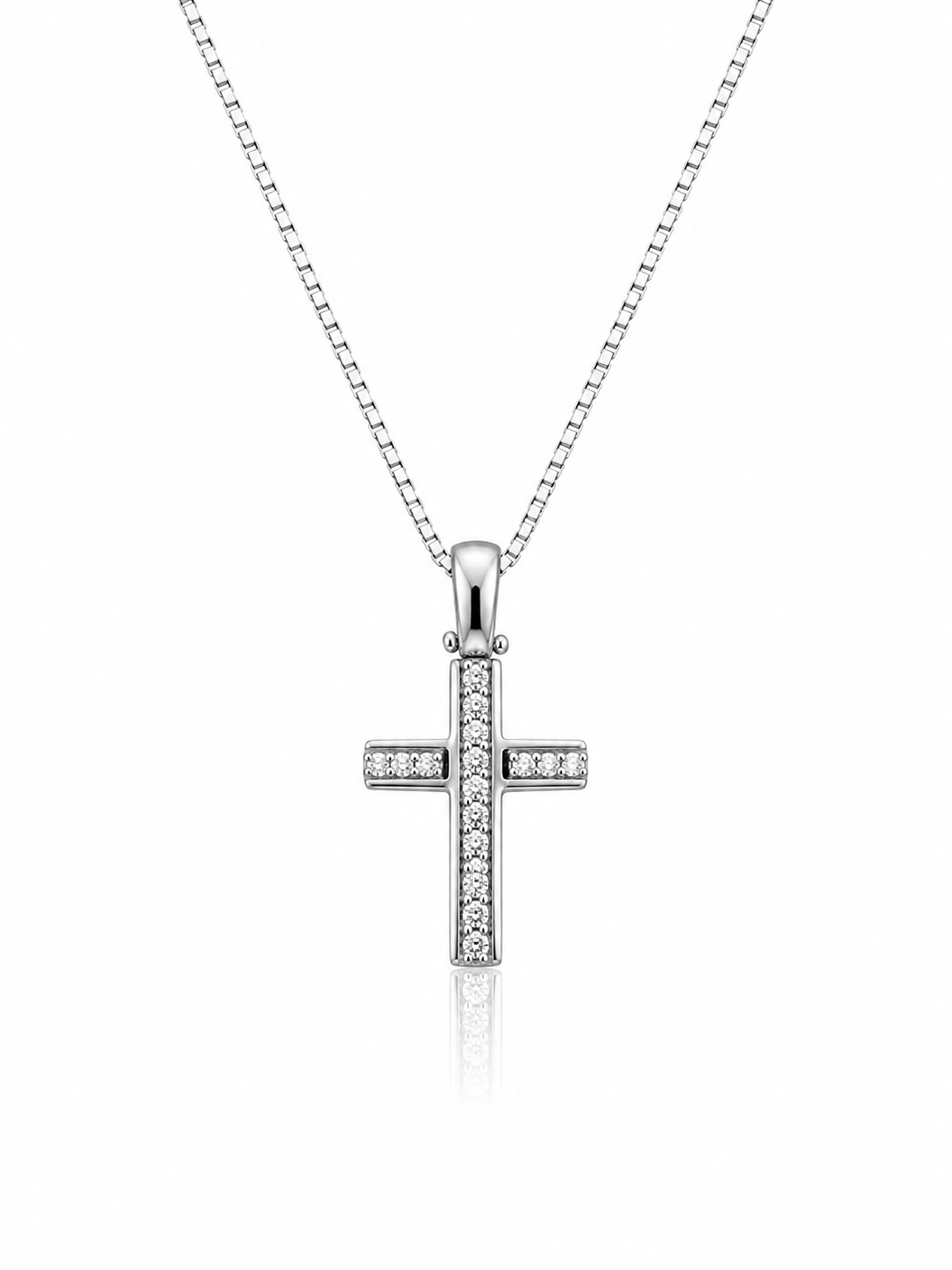 Collana con Croce da Uomo in oro bianco con Diamanti Davite & Delucchi DD CLU010801 0S