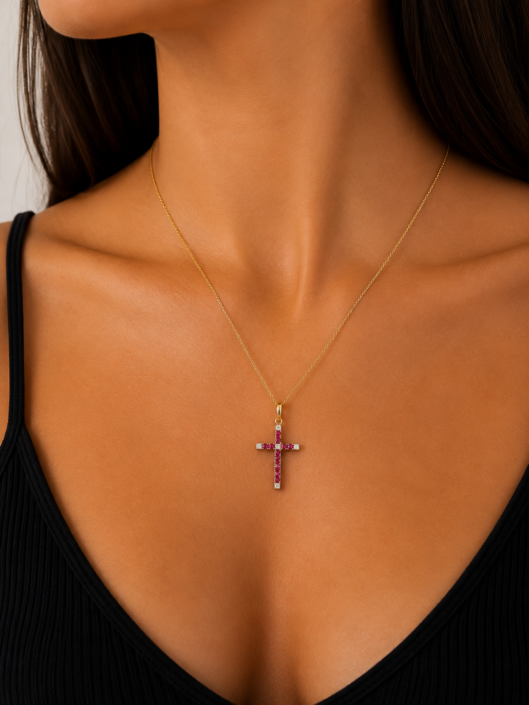 Damenanhänger Kreuz aus 18 Karat Gold TIZIANO TIZ ORCND 636