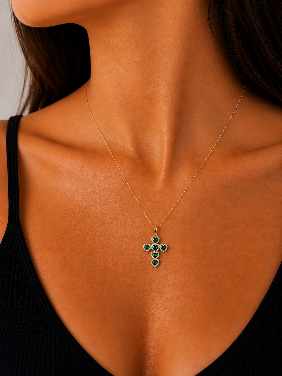Kreuzanhänger für Damen aus 18 Karat Gold TIZIANO TIZ ORCND 577