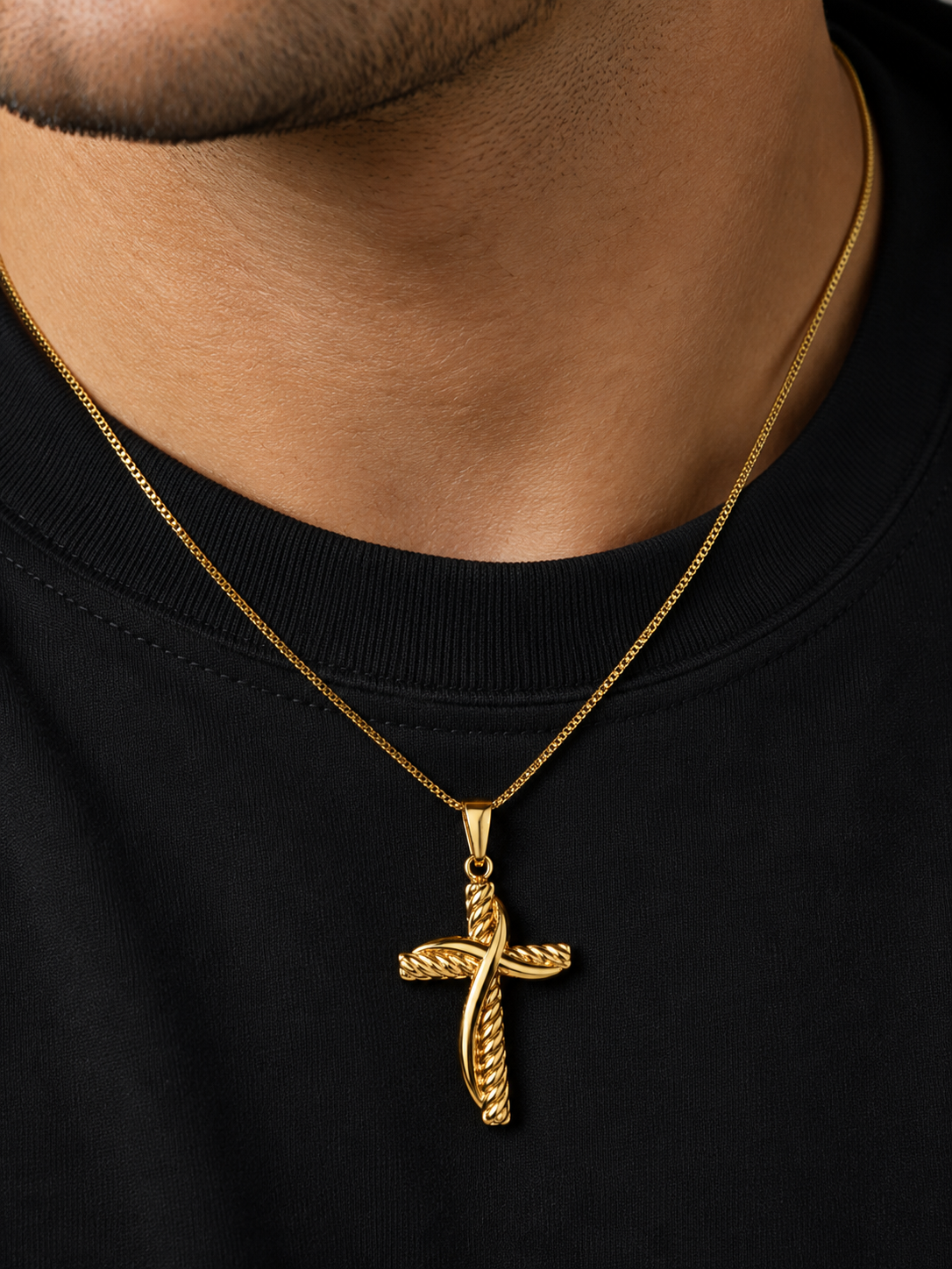 Kreuz-Anhänger für Herren aus 18 Karat Gold TIZIANO TIZ ORCND 52