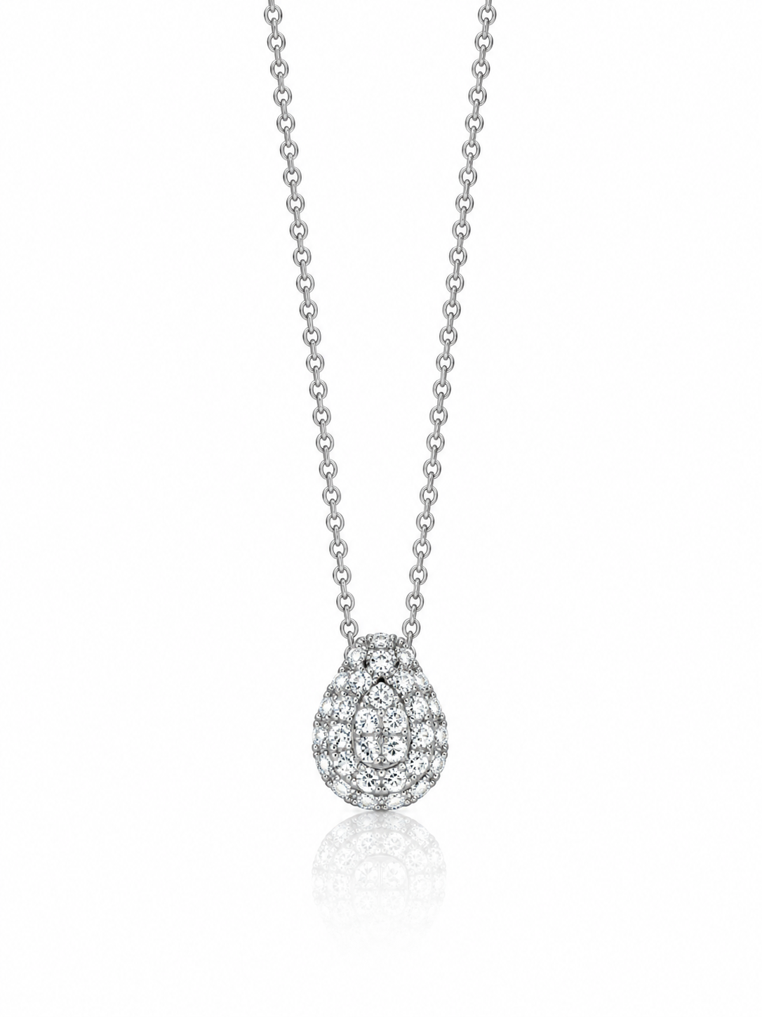 Miluna Damen Halskette Giochi di Luce mit mittlerem Tropfenanhänger aus 925er Silber MIL CLD5082