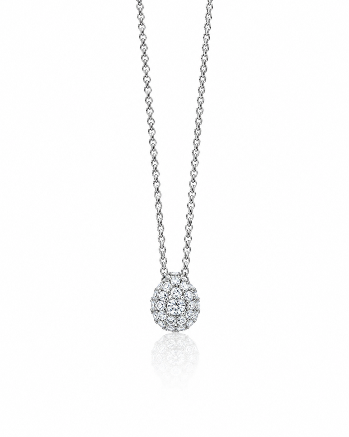 Damenkette Giochi di Luce mit kleinem Tropfenanhänger aus 925er Silber Miluna MIL CLD5081
