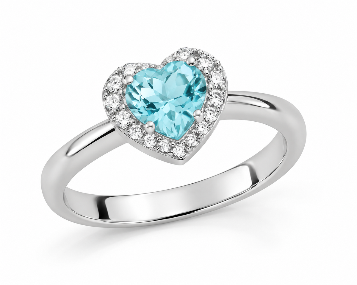 Anello da Donna con Gemma del Cielo a Cuore Piccolo Miluna MIL4245