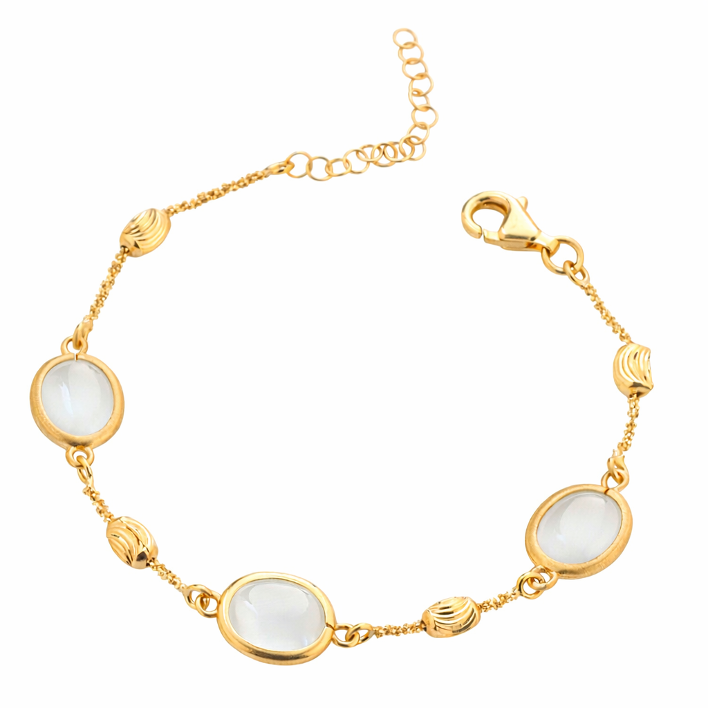 Bracciale da Donna Occhio di gatto grigio chiaro in Argento 924 Marcello Pane MP BRML 038