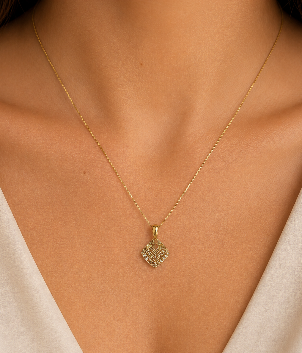 Ciondolo Rombo Bicolore Donna in oro 18Kt TIZIANO TIZ ORCND 148
