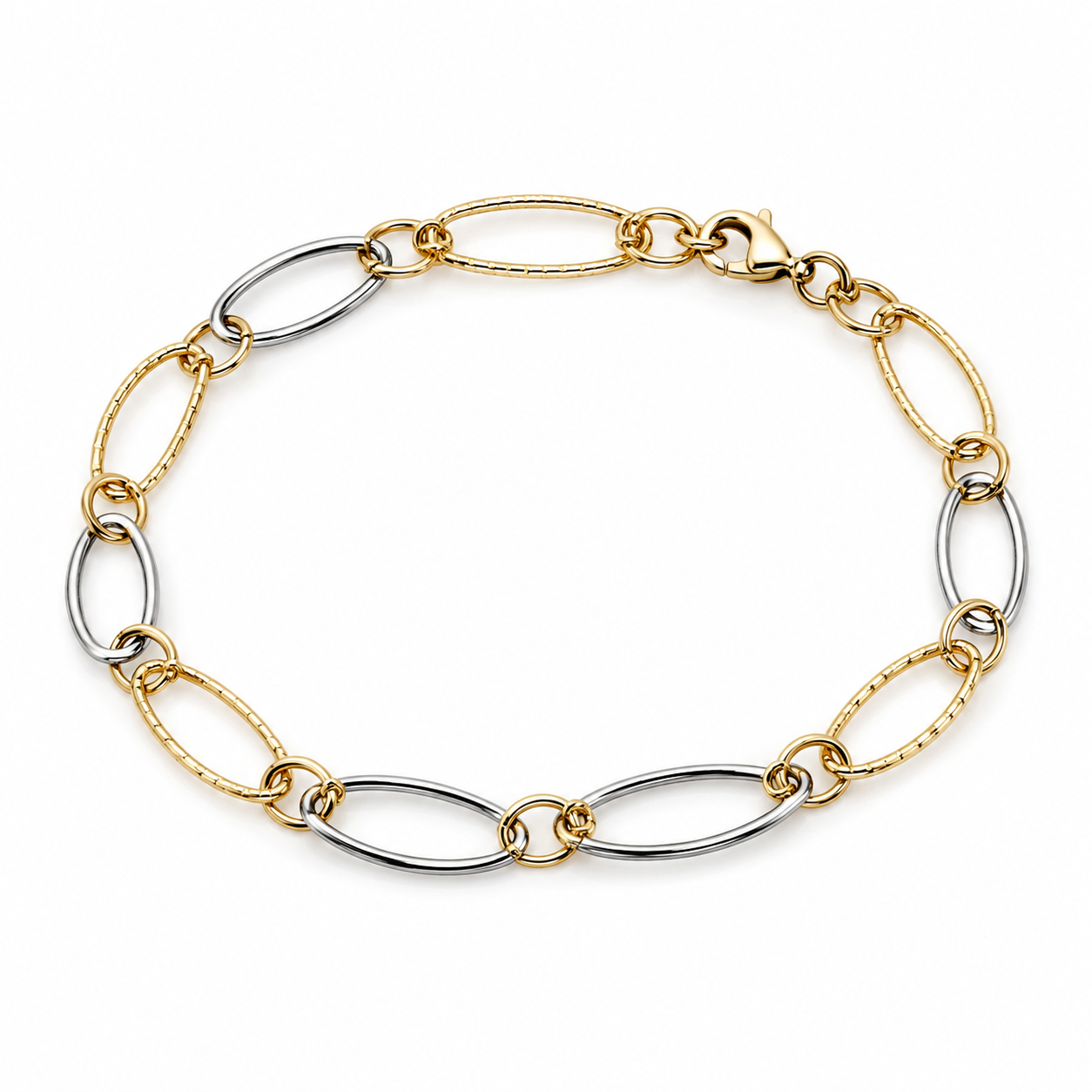 Bracciale Da Donna Bicolore A Maglie Ovali 18Kt TIZIANO TIZ ORBR 143