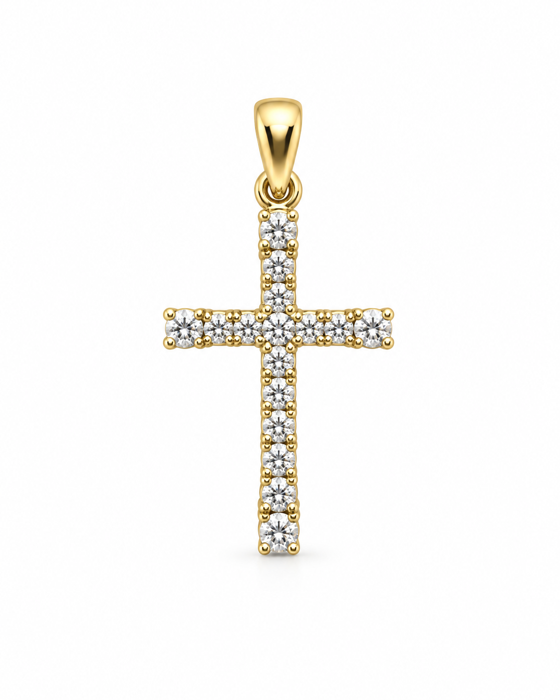 Ciondolo Croce con Pietre Bianche in Oro 18Kt TIZIANO TIZ ORCND 156