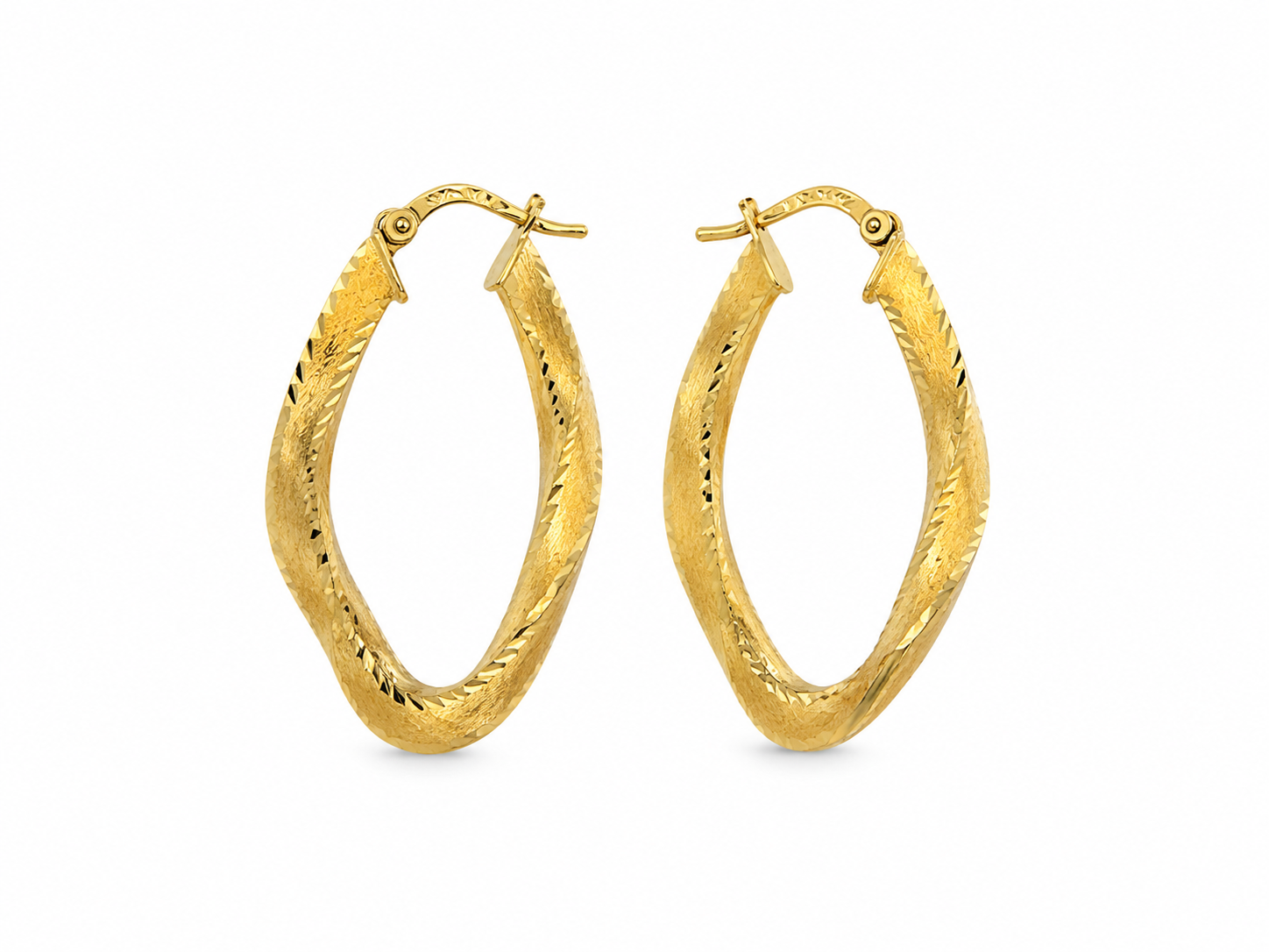 Orecchini a Cerchio Ondulato Da Donna in Oro 18Kt TIZIANO TIZ OR 174