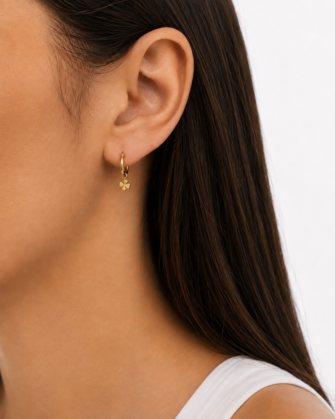 Orecchini a Cerchio Con Quadrifoglio Da Donna in Oro 18Kt TIZIANO TIZ OR 134