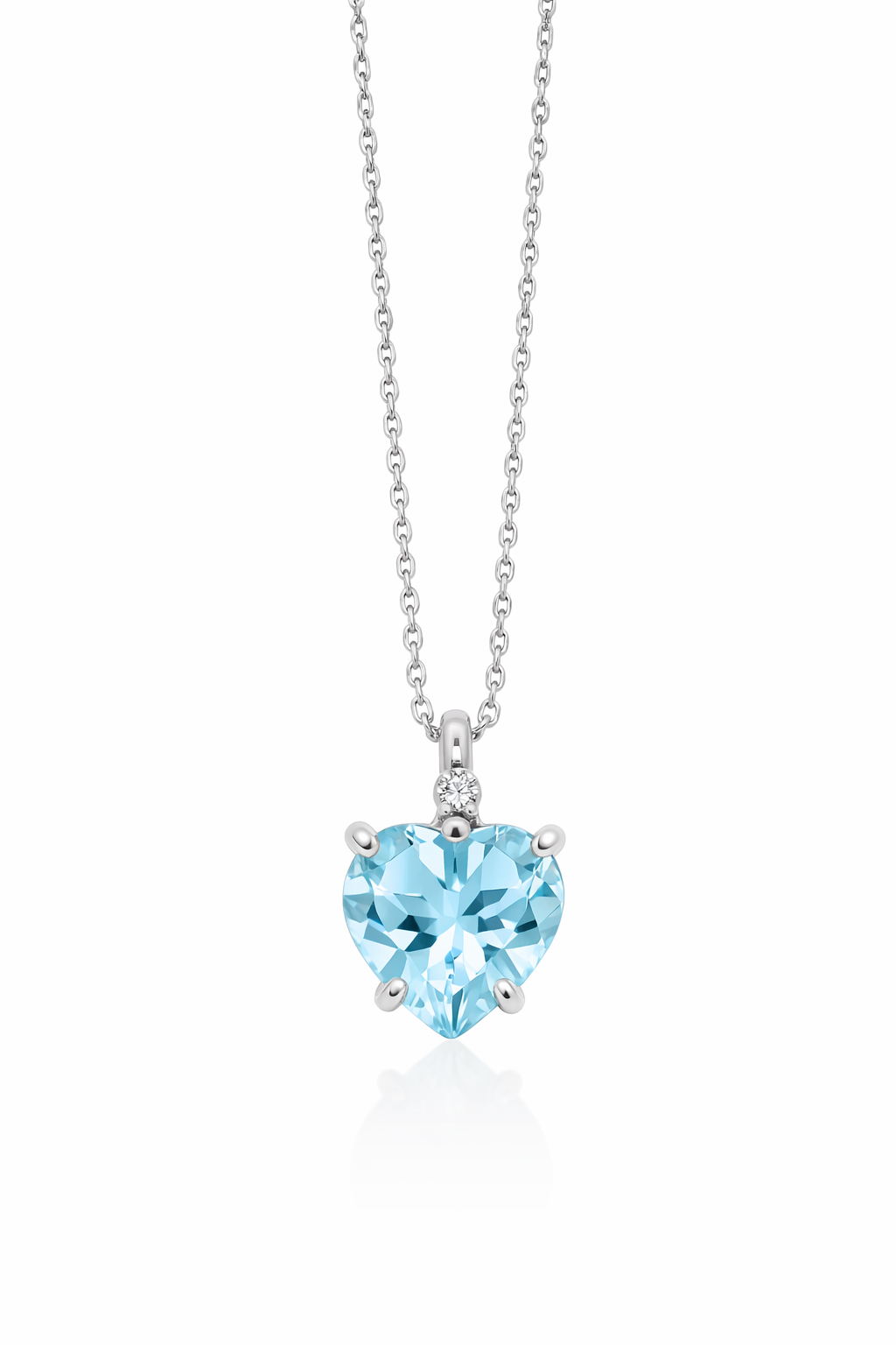 Collana da Donna con Gemma del Cielo a Cuore in oro bianco 9KT e Diamanti Miluna MIL CLD4694X