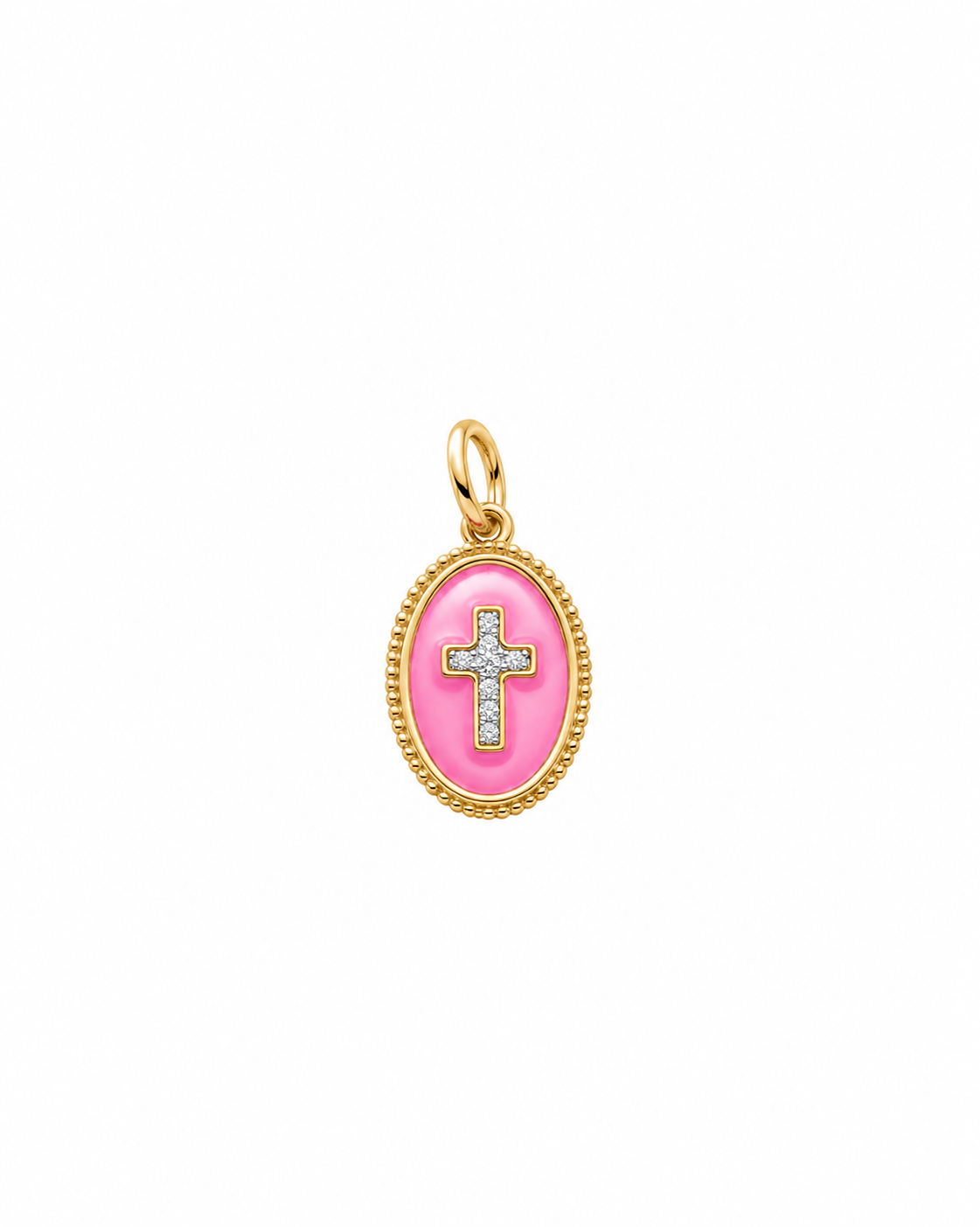 Charm Medaglia Croce Rosa Charm-bar in Argento 925 Rue De Mille RDM CB-LCN 24