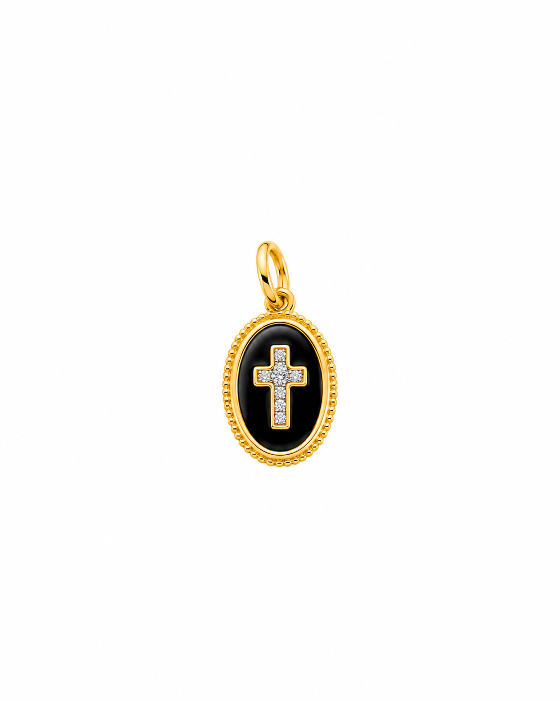 Charm Medaglia Croce Nero Charm-bar in Argento 925 Rue De Mille RDM CB-LCN 26