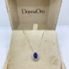 Collana da Donna Oro con Zaffiro in Oro Bianco e Brillanti Donna Oro