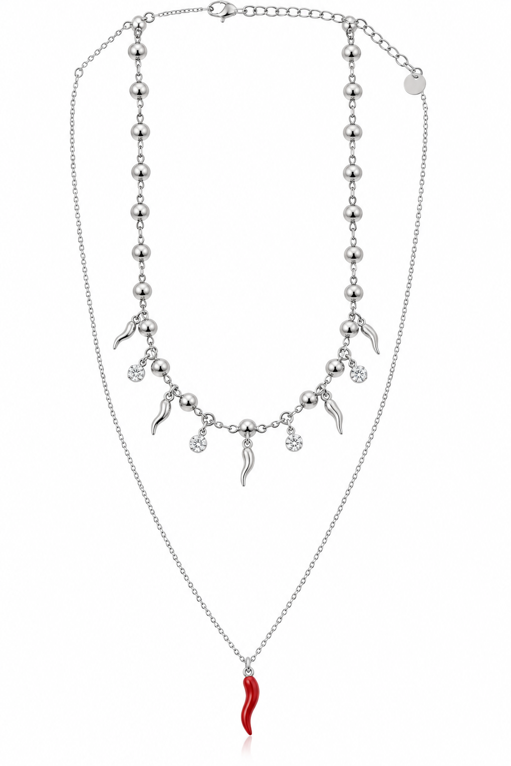 Collana da Donna Multifilo con Cornetto in Acciaio 4US Cesare Paciotti 4US 4UCL8988W