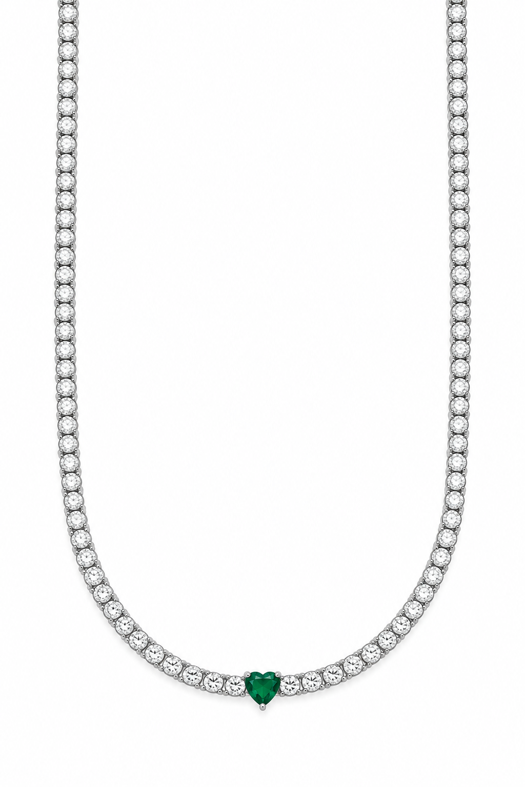 Collana da Donna tennis con cuore verde in Acciaio 4US Cesare Paciotti 4US 4UCL9004W