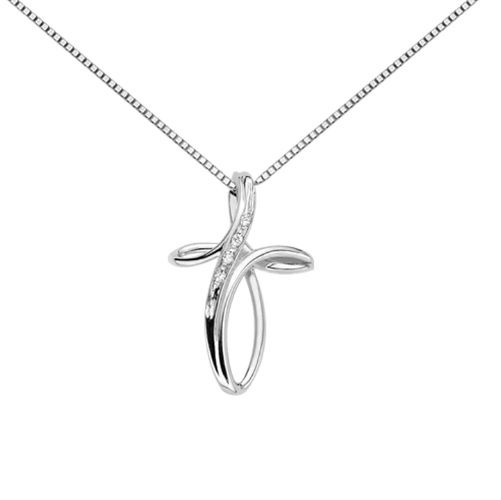 Collana da Donna con Croce in Oro 18kt e Diamanti Donna Oro