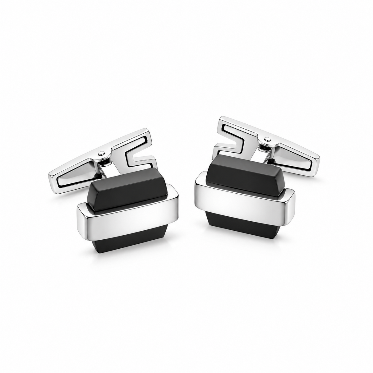 Comete COM UGM102 Men's Customizable Steel Cufflinks