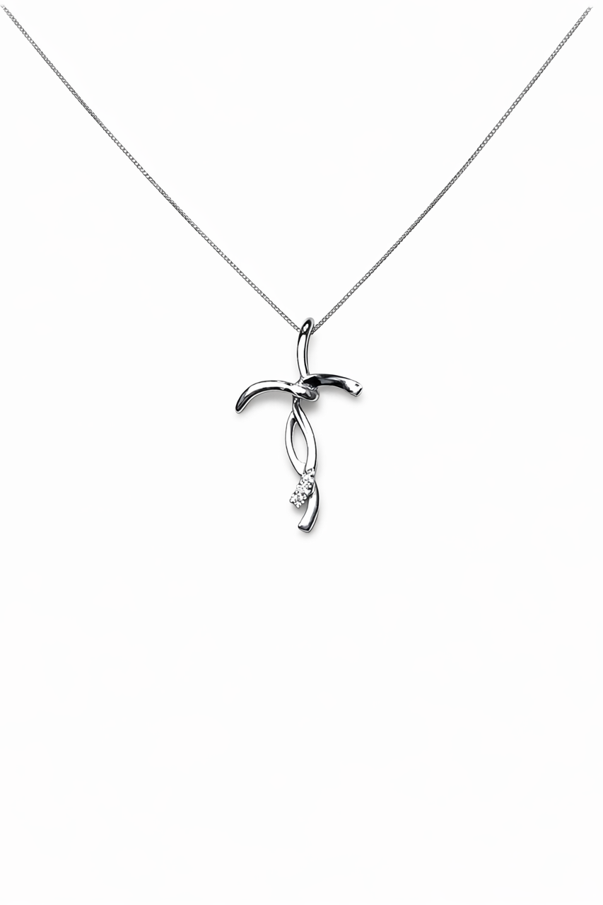 Collana da Donna con Croce in oro 9Kt e diamanti KIOTO CR9KT-24M