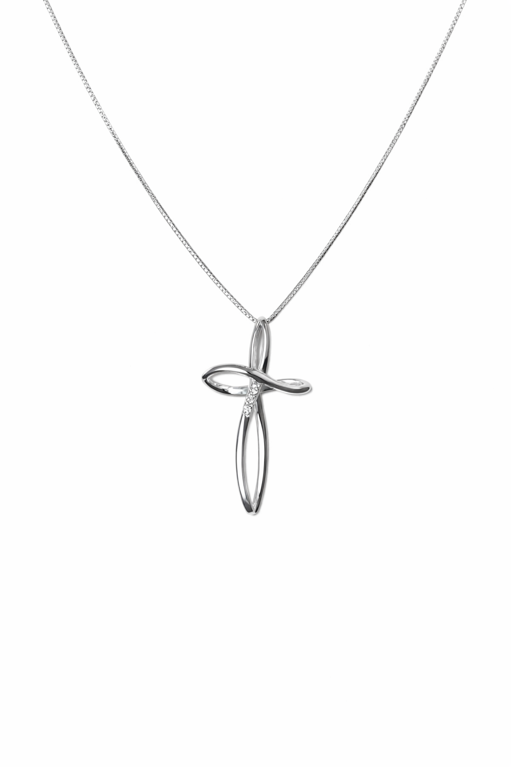 Collana da Donna con Croce in oro 9Kt e diamanti KIOTO CR9KT-26M