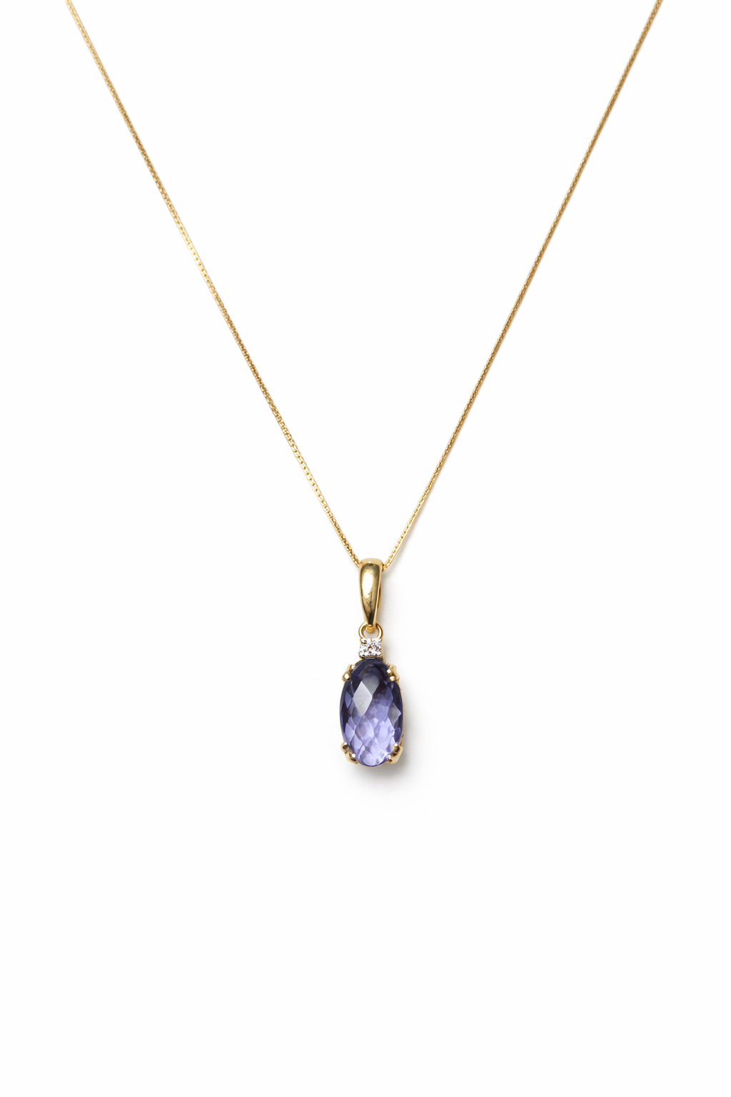 Collana da Donna in oro 9Kt con Cristallo Blu e diamante KIOTO CIOIRI9KTOV-OG-B