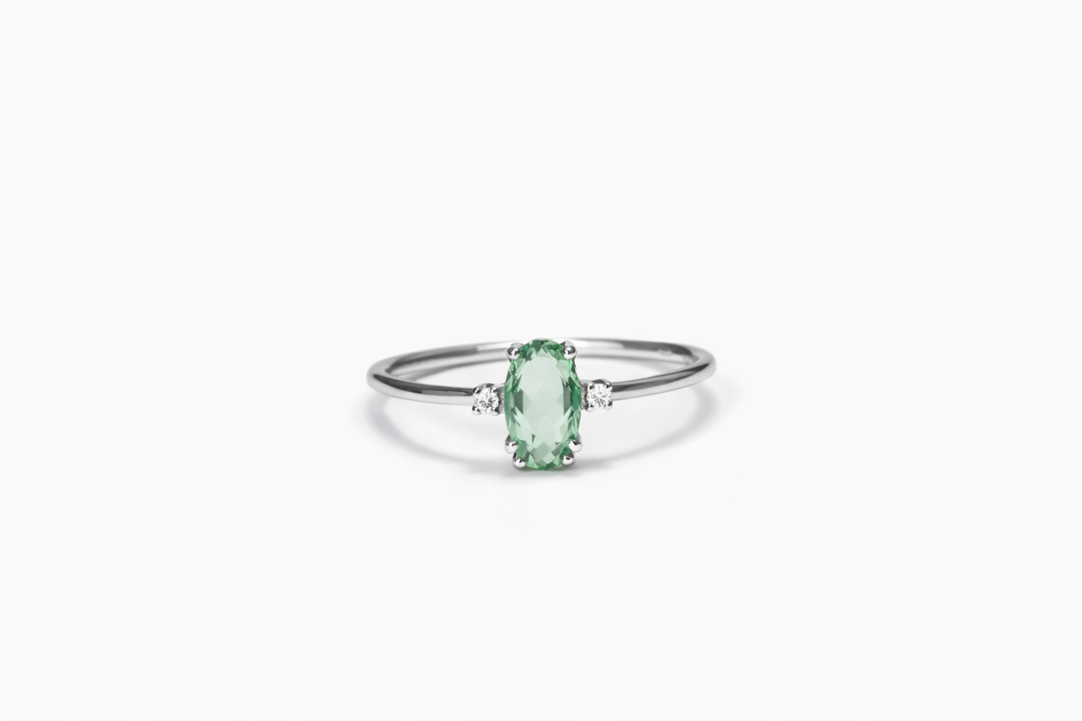 Anello da Donna in oro 9Kt con Cristallo Verde e diamanti KIOTO ANIRI9KTOV-V