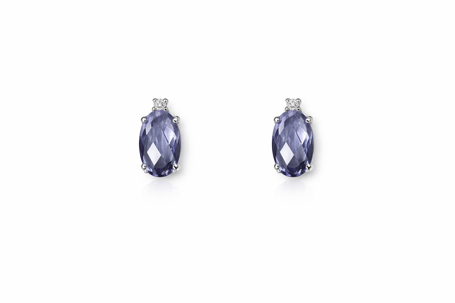 Orecchini da Donna in oro 9Kt con Cristallo Blu e diamante KIOTO ORIRI9KTOV-B