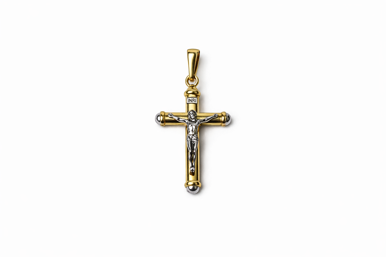 Ciondolo Croce da Uomo bicolore in oro 18Kt TIZIANO TIZ ORCND 574