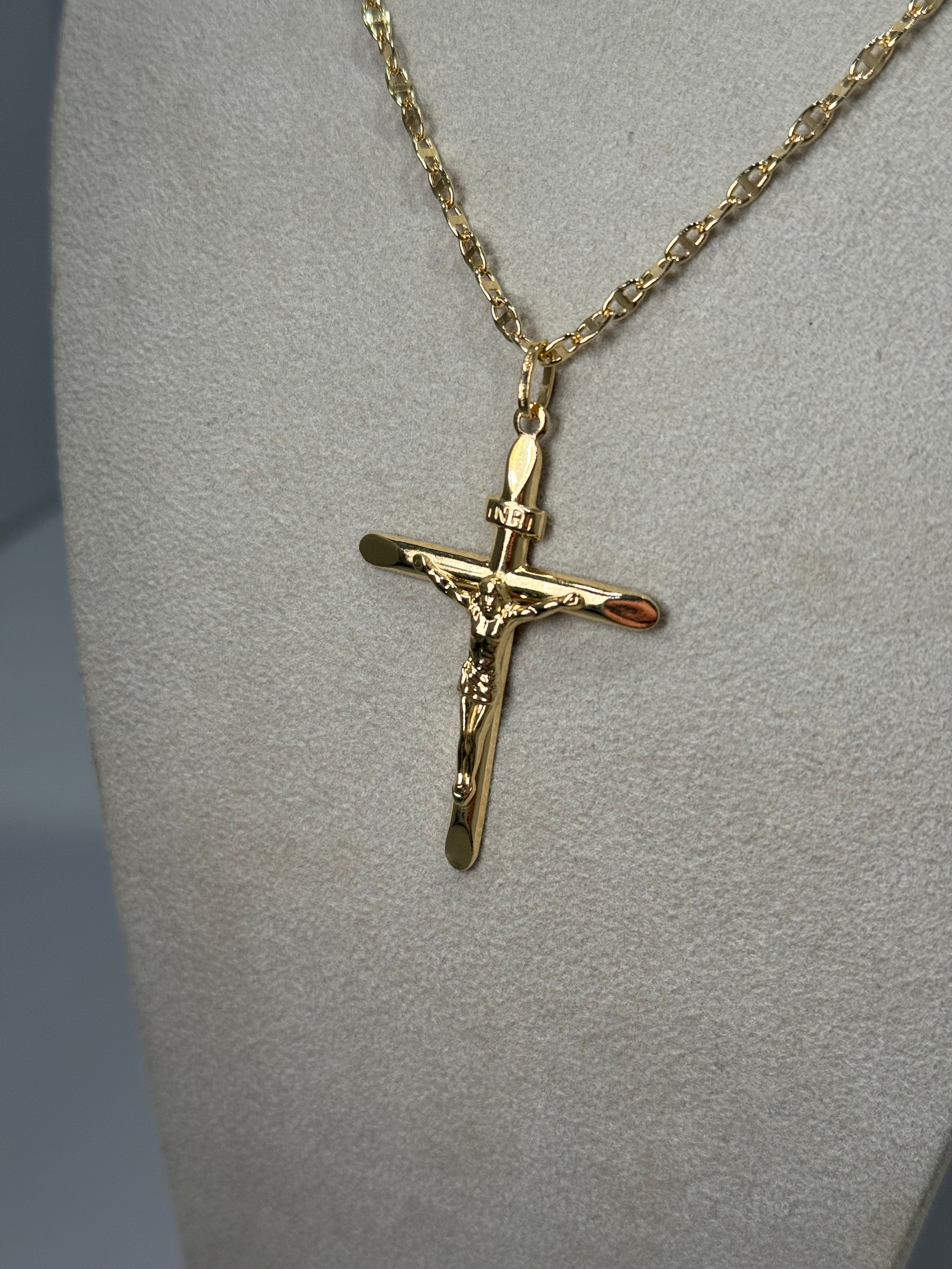 Collana con Croce in Oro Giallo 18kt