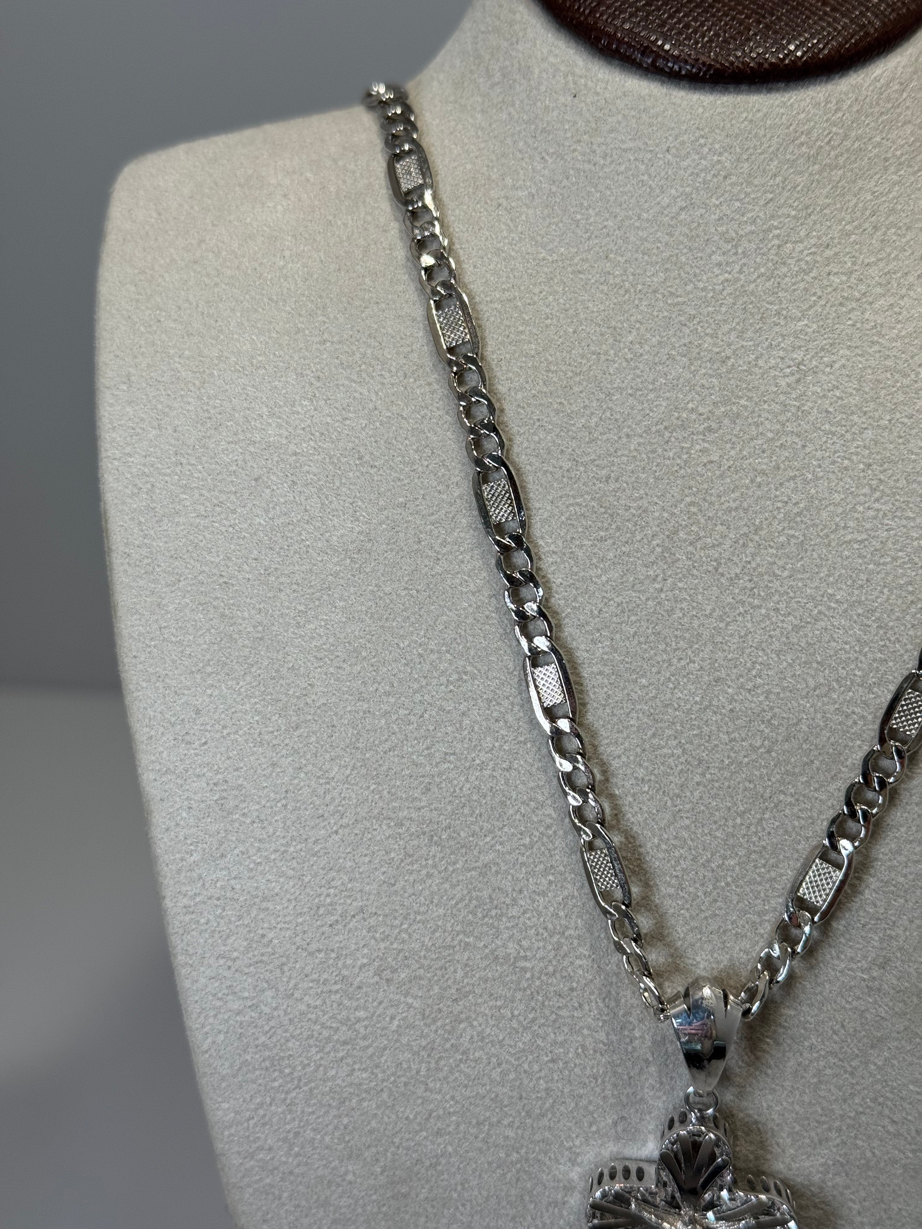 Collana con Croce in Oro Bianco 18KT