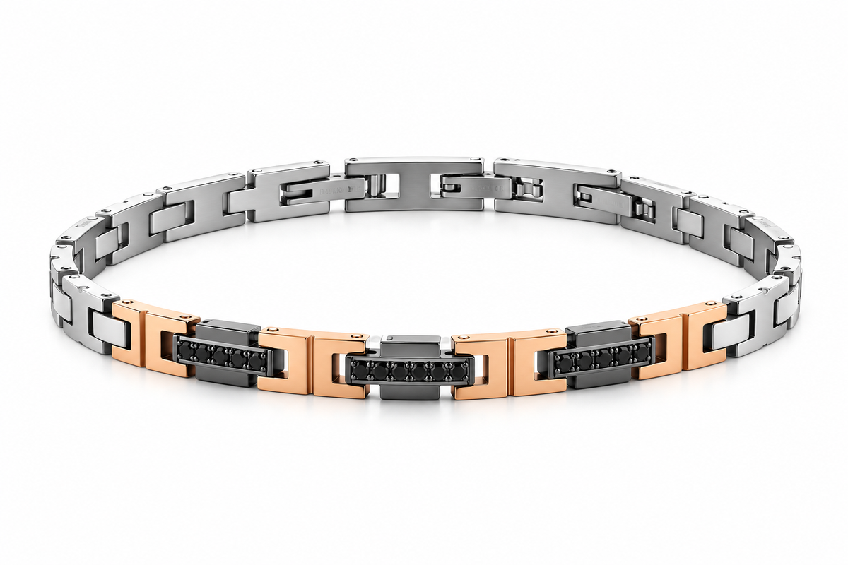 Armband 4US Cesare Paciotti Herren Edelstahl Semistarr Blau 4US 4UBR7571