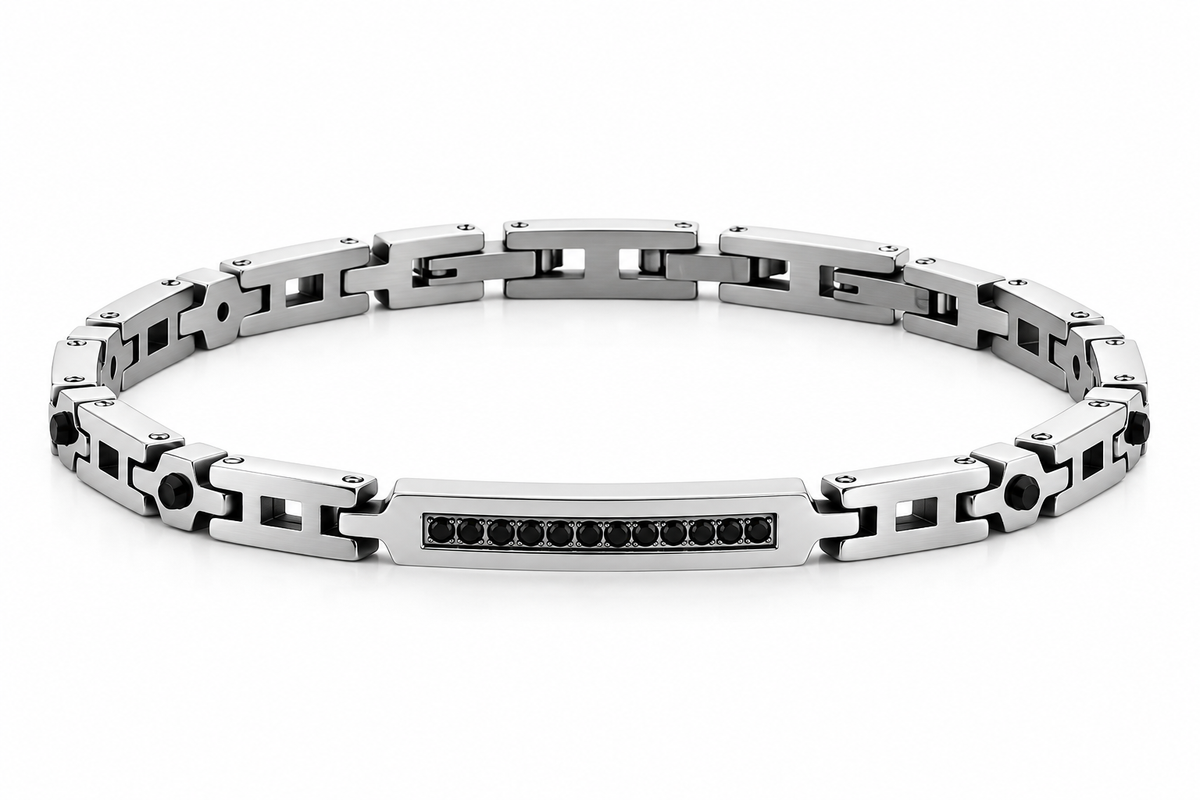Armband 4US Cesare Paciotti Herren Edelstahl Semistarr Blau 4US 4UBR7571