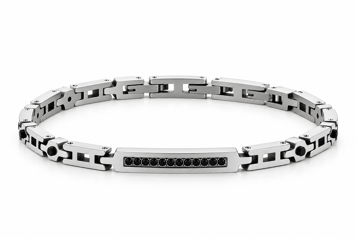 Armband 4US Cesare Paciotti Herren Edelstahl Semistarr Blau 4US 4UBR7571