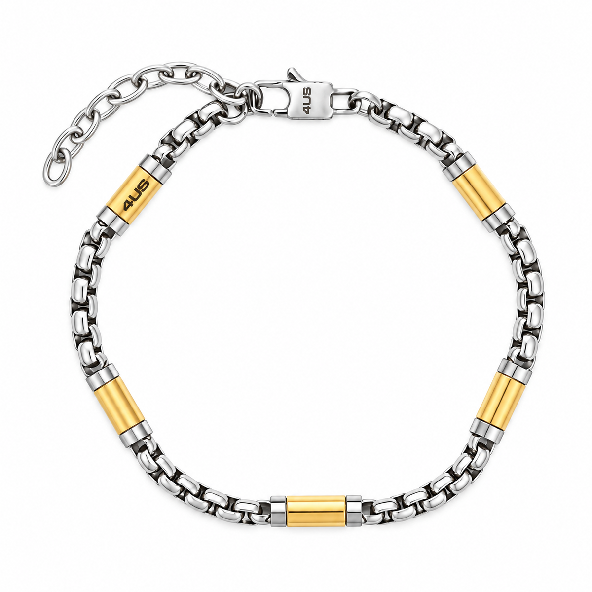 Bracciale da Uomo in Acciaio e pvd Oro 4US Paciotti 4US 4UBR8658